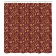 thumbnail image 2 of Ambesonne Vine Shower Curtain, Antique Oriental Pattern, 69"Wx70"L, Mustard and Burgundy, 2 of 4