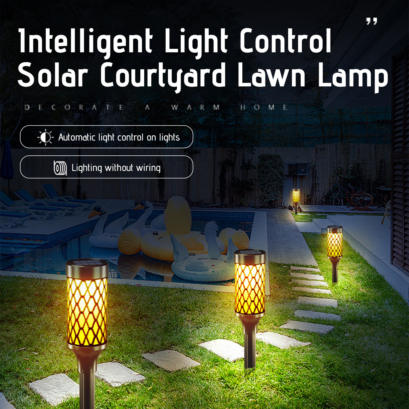 Dvumao Kitchen Accessories, Solar Light Outdoor Solar Lights Outdoor IP65, Wireless Solar Flooding Light For Porch Garden Patio Drive-way Pathways, Women Gifts