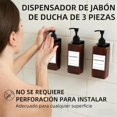 thumbnail image 4 of QDJOY Dispensador de Shampoo y Acondicionador, 3 Botellas, 3 Soportes de Pared, 3 Ganchos para Toallas, 12 Etiquetas Impermeables, 4 of 7