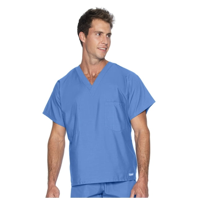 Landau Essentials Haut de Sarrau à Encolure en V : 1 Poche, Réversible, Unisexe, Coupe Classique Décontractée Sarraus Médicaux 7502