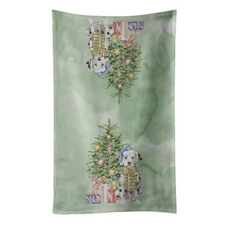 

25 x 15 in. Unisex Christmas Dalmatian Puppy Kitchen Towel Multi Color