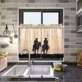 thumbnail image 7 of FREEAMG 24 Inch Length Kitchen Curtains Cowboy 2 Panels Half Window Sheer Curtains Rod Pocket Farmhouse Short Drapes for Bathroom Cafe Basement, 7 of 7