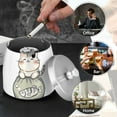 thumbnail image 4 of Yayeee Ashtray with Lid for Cigarette Smokeless Stainless Steel Home Ash Holder, Green Cute Cat, 4 of 7