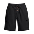 thumbnail image 4 of DDAPJ pyju Men's Cargo Shorts Lightweight Drawstring Hiking Shorts Straight Leg Work Shorts with Multi Pockets Black XXL, 4 of 6