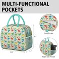 thumbnail image 6 of Womens LightGreen Cartoon Dinosaurs Colorful Elements Pattern Lunch Box for Work,Insulated Lunch Bag for Women,Loncheras Para Mujer,Leakproof Adult Lunch Bag for Work,Beach,Travel,Picnic,Camping, 6 of 7