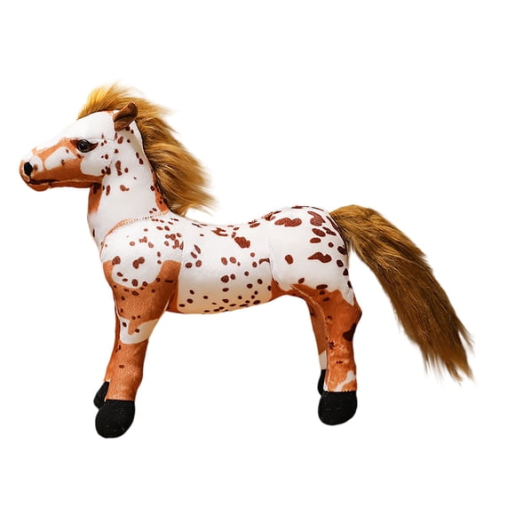 Jouet en Peluche Cheval Blanc – Poupée Poney Douce et Réaliste avec Crinière et Queue Duveteuses, Cadeau Câlin pour Enfants et Tout-Petits