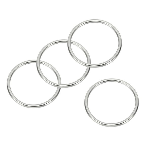 Uxcell Metal Rings 2 Inch 316 Stainless Steel Marine Grade O Ring for Macrame, DIY Craft, Dog Leash, Silver 4 Pcs