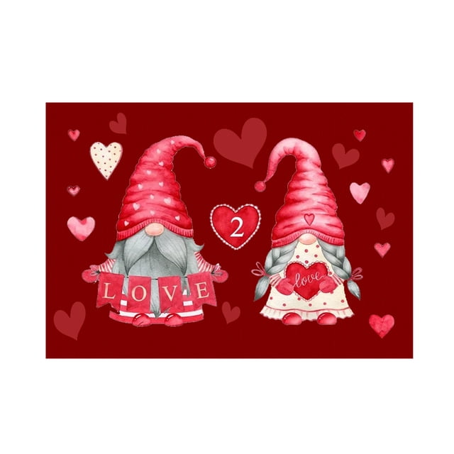 Xihbxyly Felpudo de San Valentín, Poliéster Antideslizante, Diseño de Corazón, para Interior y Exterior, Ideal para Puerta de Entrada, Baño y Cocina, 40 X 60 Cm.