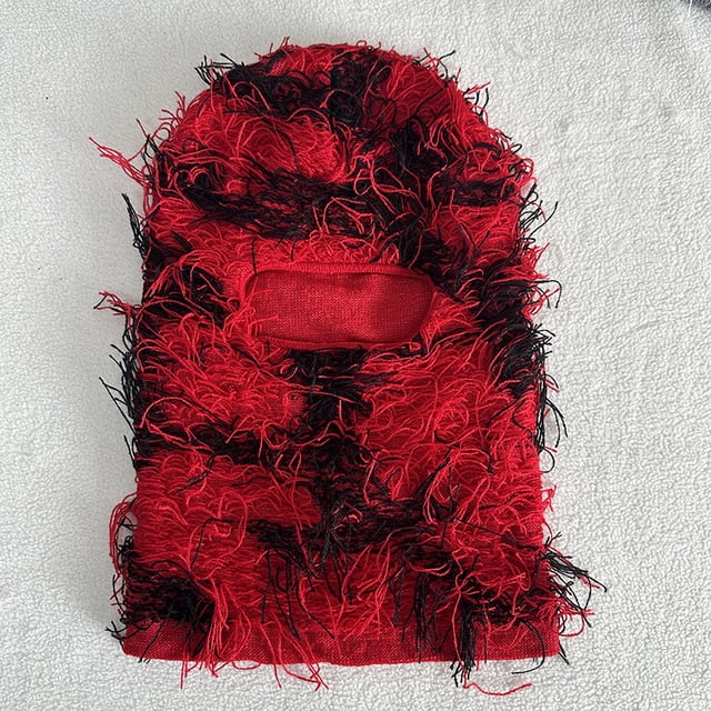 Gorro unisex cálido con máscara, estilo europeo y americano, divertido gorro de punto personalizado y colorido