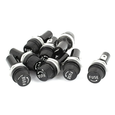Gang Fuse Panel - 8Pcs AC125V/15A 250V/10A 15mm Thread Panel Mounted Fuse Holder 6x30mm