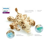 Philips Avent Soothie Snuggle Pacifier Holder with Detachable Pacifier, 0M+, Giraffe, SCF347/01