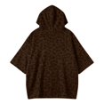 thumbnail image 4 of Womens Cheetah Print Hooded Sweatshirt Long Sleeve Leopard Pullover Hoodie Casual Loose Winter Tops Brown M, 4 of 5