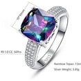 thumbnail image 2 of NUNCAD Solitaire Engagement Rings 7.3 ct Cushion Cut Created Mystic Rainbow Fire Topaz CZ 925 Sterling Silver Ring Promise Rings for Women, 2 of 5