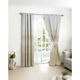 thumbnail image 4 of Fsddascl Beige White Stripes Blackout Curtains for Bedroom/Living Room, Thermal Insulated Kitchen Curtains, Farmhouse Modern Gradient Lines Grommet Darkening Window Treatment Drapes 42"x45"x2, 4 of 8