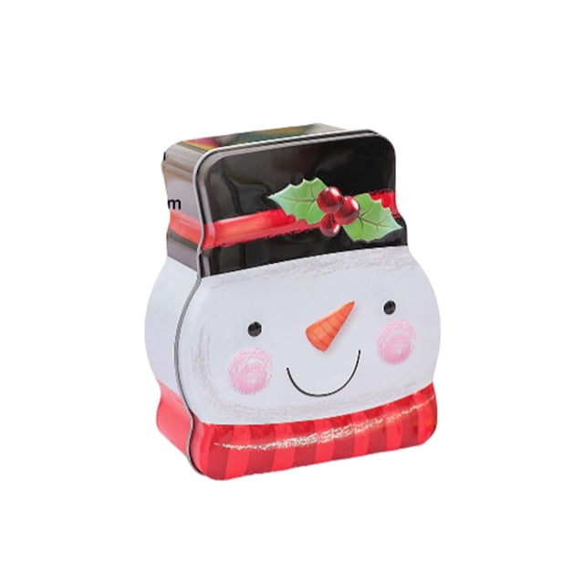 Caja de regalo, caja de almacenamiento, hierro, tamaño compacto, juguete para niños, accesorios para festivales, decoraciones de escritorio, Kits de decoración para fiestas patrón de muñeco de nieve Bearachild HA070436-01