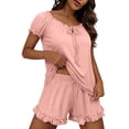 thumbnail image 2 of MEICHEN Lounge Set for Women Womens Pajama Set 2 Piece Sleeve Top and Shorts with Pocket Bridal Sets For Summer Essentials Fashion Sleepwear, 2 of 7