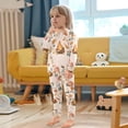 thumbnail image 4 of FORMRS Long Sleeve Top and Pants Pajama Set for Niños 2-Piece Sleepwear, Sizes 18M-8Y, Campfire Pattern, 4 of 6