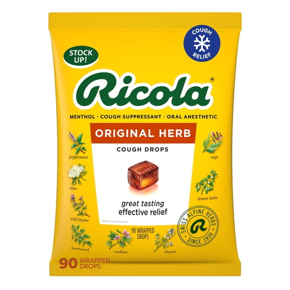Ricola Original Herb Menthol Cough Drops - 90ct