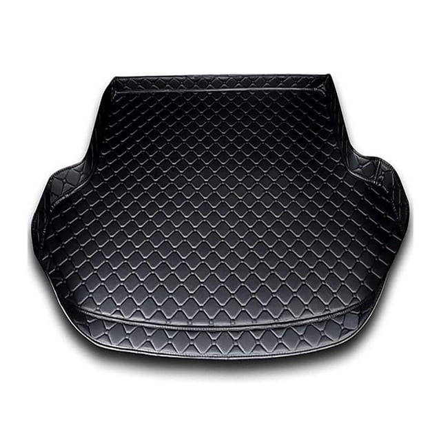 MPXBM Car Rear Trunk Mat for Tesla Model S 2012 2013 2014 2015 2016-2021,Leather Boot Cargo Liner,Guard Tray Interior Liners Floor Mats Protective Pads,(A/Black)