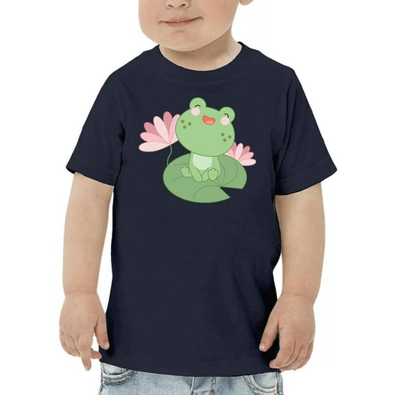 Cute Frog On A Water Lily Leaf T-Shirt Toddler -Image by Shutterstock, 5 Toddler