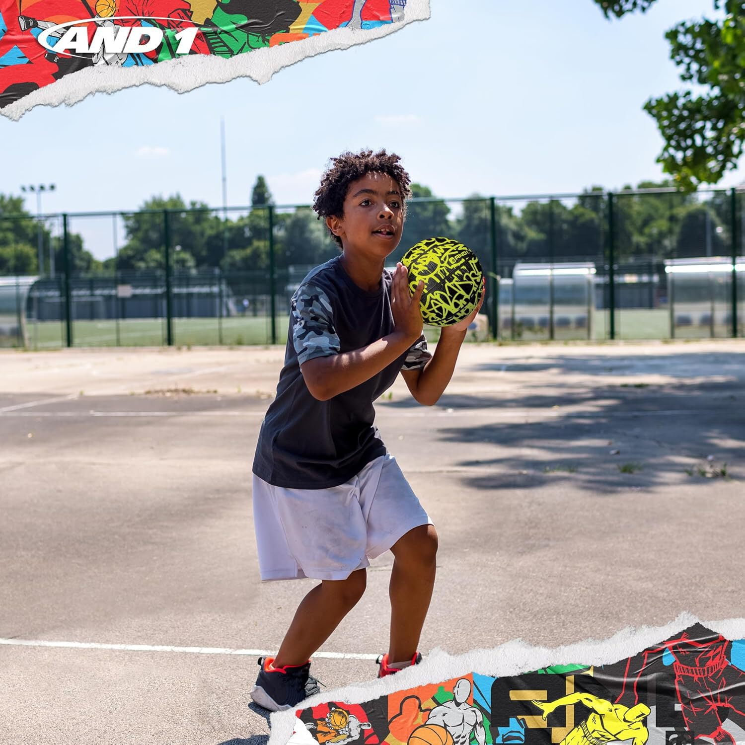 AND1 Mini Basketball 3-Pack - Size 3 (7 Inch) Easy to Grip, Youth Size, Deflated with Pump Included