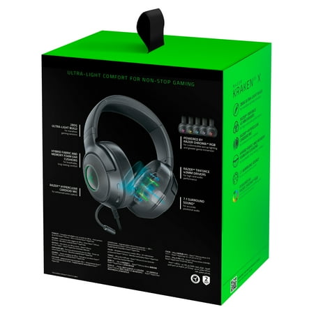 Razer - Kraken V3 X Wired 7.1 Surround Sound Gaming Headset for PC with Chroma RGB Lighting - Black