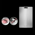 thumbnail image 4 of Stainless Steel Cutting Board, Small Cutting Boards for Kitchen, 304 Stainless Non Stick Chopping Cutting Board by YAAHEIJA for Meat Fruit & Vegetable, 4 of 9
