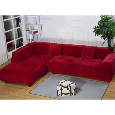 Ktaxon 2018 Hot L Shape Stretch Elastic Fabric Sofa Cover 3 Seats Sectional Corner Couch Covers