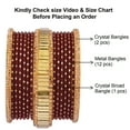 thumbnail image 4 of Efulgenz Indian Bridal Bangles Set Rhinestone CZ Maroon Metal Bracelet Bangle Jewelry CZ Crystal Glass Stone Bracelet Wedding Bangles for Women (30 Pcs)Size 2.6, 4 of 7