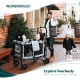 thumbnail image 2 of WONDERFOLD W2 Original+ Stroller Wagon (2 Seater) - Collapsible Wagon Stroller with Seats with 5-Point Harnesses, Easy-Access Door, and Adjustable Sun Canopy, Charcoal Gray, 2 of 5
