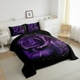 thumbnail image 3 of Rose Comforter Set ,Twin Bedding for Women,3D Purple Rose Bedding Comforter Sets,Romantic Floral Valentine's Day Couple Duvet Insert with 1 Pillowcase Warm, 3 of 5