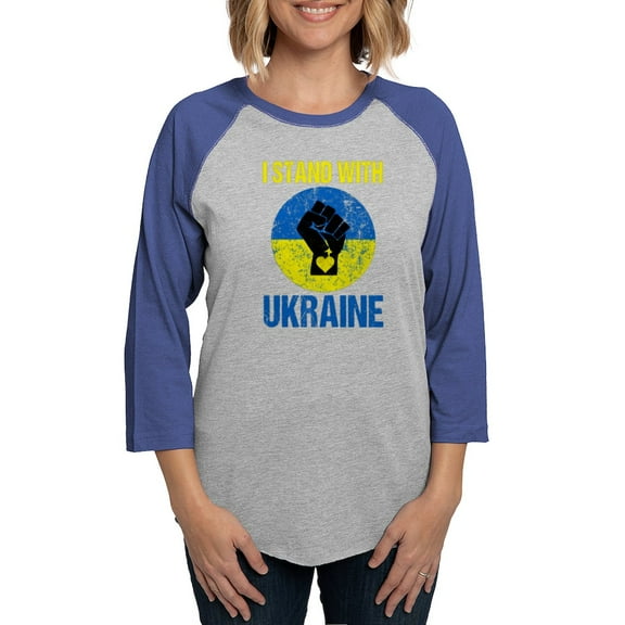 CafePress - Support Ukraine I Stand With Long Sleeve T Shirt - Womens Baseball Tee