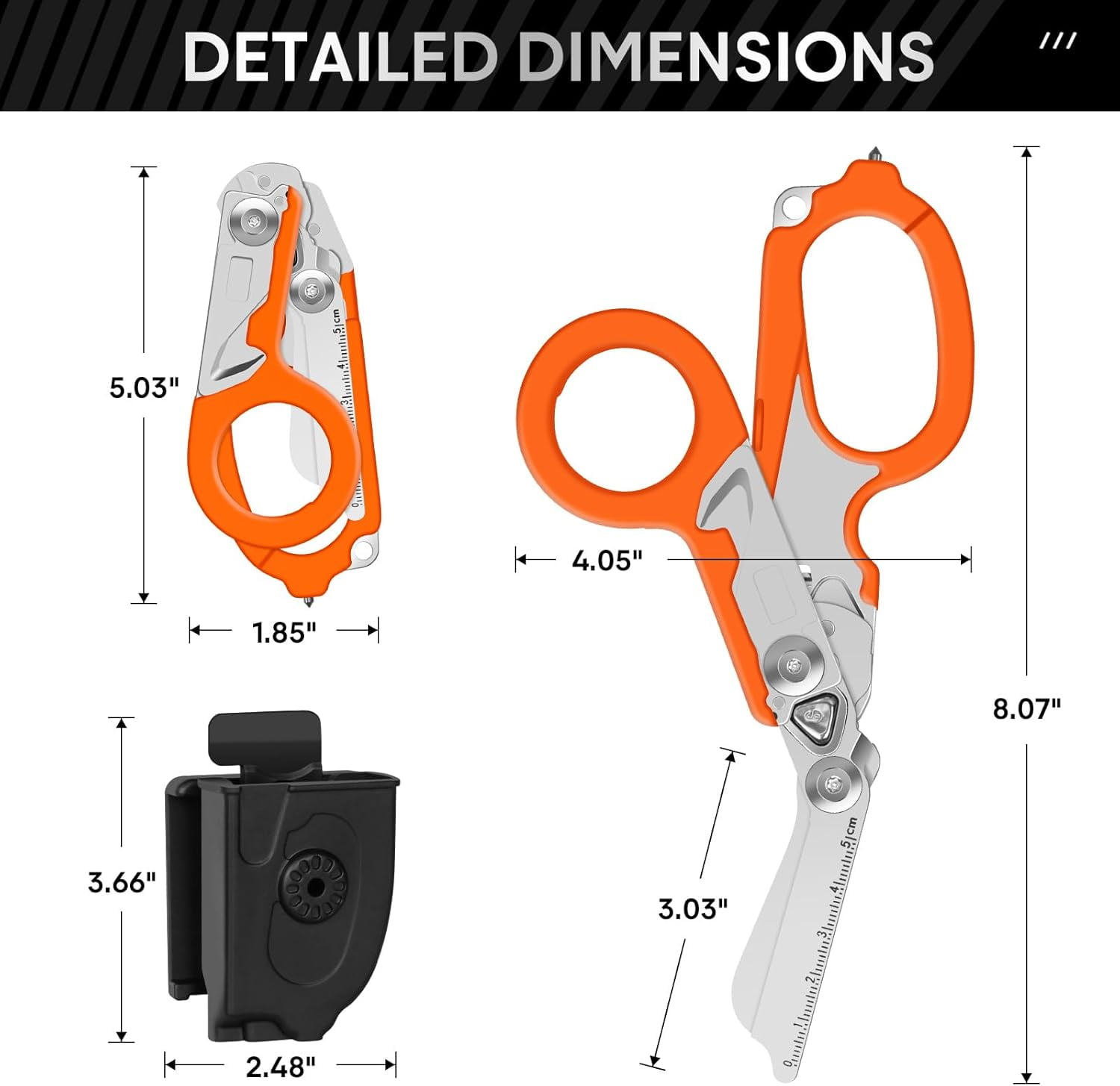 Emergency Shears with Strap Cutter and Glass Breaker Stainless Steel Foldable Scissors Pliers, Outdoor Camping Rescue Scissors Tools …