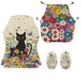 thumbnail image 2 of Jiueut Black Cat Daisy Butterfly Print 4 Pieces Gaming Chair Cover, Soft Rotating Chair Slipcovers with Armrest Cover Gaming Reclining Chair Slipcover with Elastic Bottom Desk Chair Seat Protector, 2 of 7