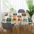 thumbnail image 3 of Yayeee Tablecloths 60" x 108" Rectangle Wrinkle Resistant Party Table Cover, Beige Playful Stamp, 3 of 8