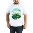 thumbnail image 4 of Summer Men Tee ShirtNature Graphic Letter Print T Shirts Crew Neck Short Sleeves Sports Sizes XS-5XL, 4 of 5