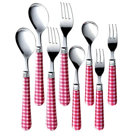 

Nagao Epicheck Dinner Cutlery Set 8 Red Made in Japan