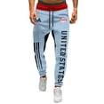 thumbnail image 2 of LTTVQM Men's 250 Anniversary Sweatpants Patriotic Drawstring Elastic Waist 1776-2026 Sports Pocket USA Flag Graphic Street Cuffed Joggers Pants Light Blue M, 2 of 4