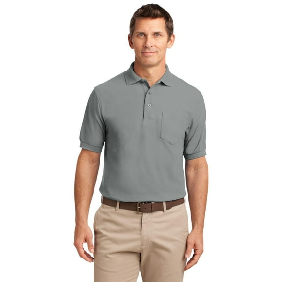 Port Authority Silk Touch Polo with Pocket. K500P