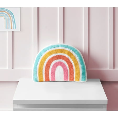 Your Zone Kids Rainbow Decorative Pillow 10” x 14”, Chenille Plush Polyester, Unisex, Multicolor