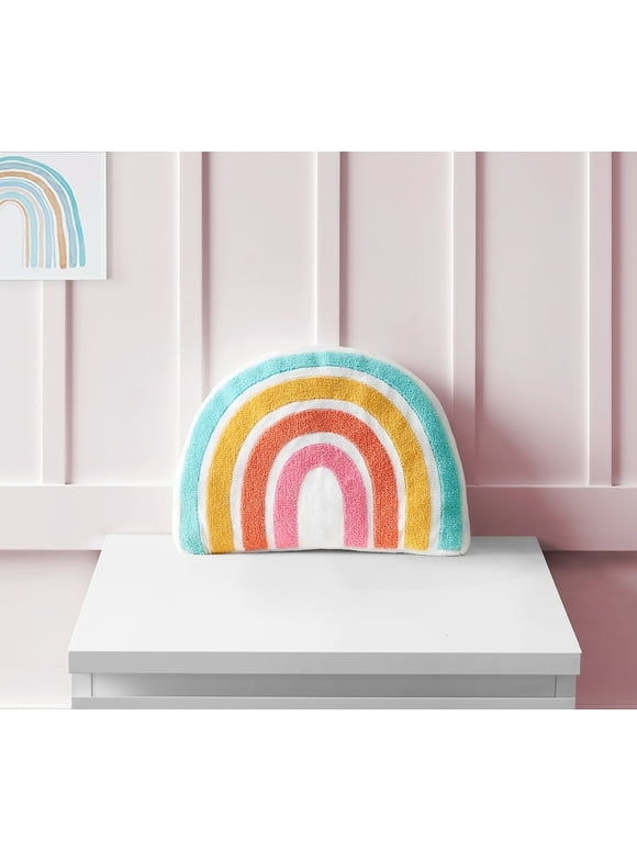 Your Zone Multicolor Rainbow 10 x 14 Polyester Decorative Pillow for Kids