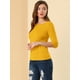 thumbnail image 2 of CamiseAjustaCon Cuello Redondo Y Mangas Al Codo PaMujer Amarillo XS, 2 of 6