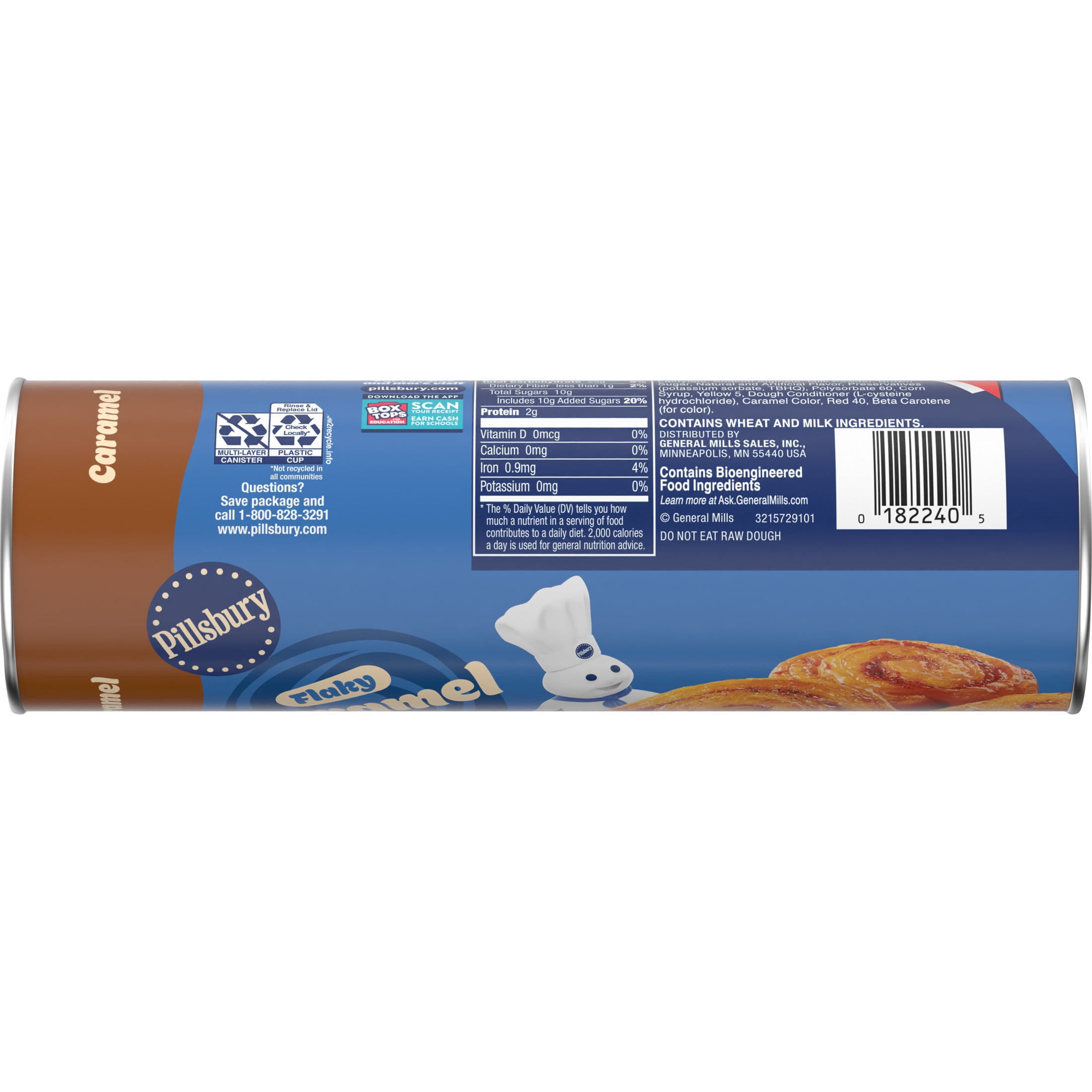 Pillsbury Flaky Caramel Rolls, Refrigerated Canned Pastry Dough, 8 Count, 13.9 oz