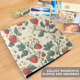 thumbnail image 4 of FORMRS 3 Ring Photo Album 4"x6" Self Adhesive Large Capacity PU Leather Cover, Small Strawberry Pattern, 4 of 8