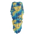 thumbnail image 5 of Xoenoiee Tropical Hibiscus Palm Tree Print Women's V-Neck Kaftan Plus Size Moo Moo Dresses, Casual Maxi Beach Dress Mumu Caftan Cover Up for Tropical Vacation, 5 of 7