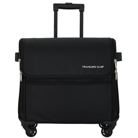 Travelers Club 17-inch Travel Rolling 4-Wheel Sewing Machine Bag, Black