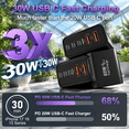 Usb C Block Fast Charging 60wbc Type Wall Plug Cubes - Walmart.com