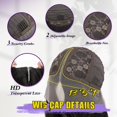thumbnail image 4 of FESHFEN Peluca frontal de encaje sint&#2013265929tico, larga, ondulada y rizada, sin pegamento, 13 x 5 x 1, HD, con encaje, atado a mano, prearrancado, para muj, 4 of 6