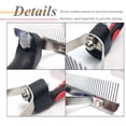 thumbnail image 4 of Dog grooming brush for large dogs with undercoat, professional pet rake comb for long hair breeds like golden retriever husky german shepherd, stainless steel teeth with ergonomic slip handle, black, 4 of 6