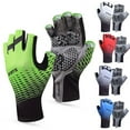 thumbnail image 2 of ZYmall Men Gloves Thick Anti-slip Half Finger Shock-absorbing Gloves Mittens for Gym, 2 of 10